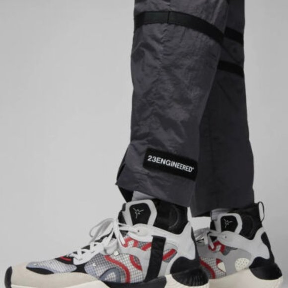 NWT‎ NIKE AIR JORDAN MEN'S WOVEN ENGINEERED SWEATPANTS GRAY BLACK - Picture 2 of 7